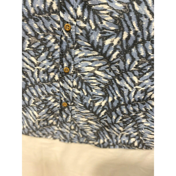 Dockers Hawiian Tropical Shirt L Men Blue White Floral Button Front Short Sleeve - Picture 5 of 9